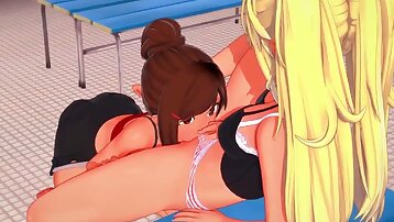 strapon fucking,pussy licking